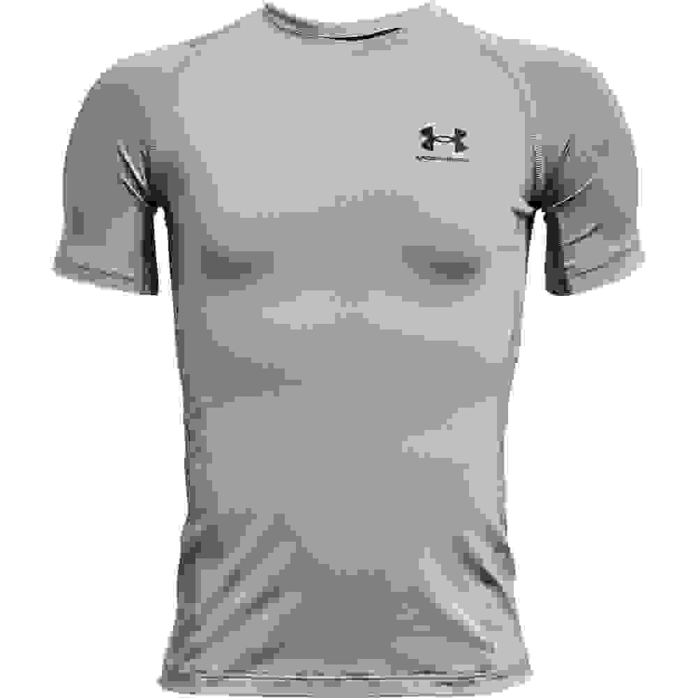 Under Armour HeatGear® Armour Short Sleeve Big Boys' Silver/Black Shirt